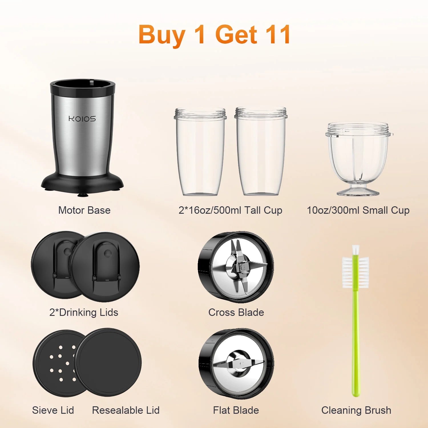 850W Portable Personal Blender Blender 11 Pieces Smoothie Blender BPA Free Black 500Ml New